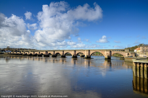 Old Berwick Bridge over the River Tweed Picture Board by Kasia Design