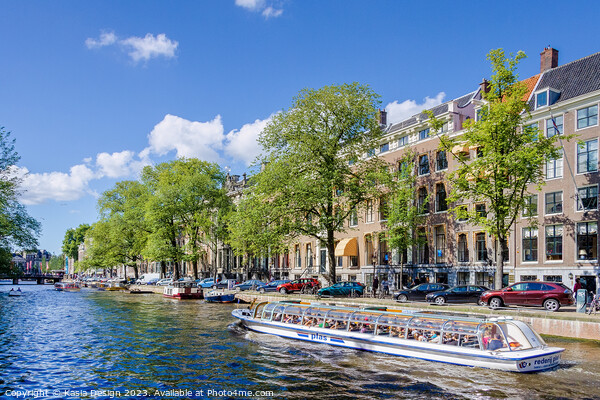 Boatride on a colourful Amsterdam Canal Picture Board by Kasia Design