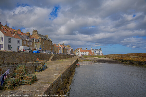 Charming Cellardyke Harbour Picture Board by Kasia Design
