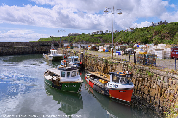 Picturesque Crail Harbour Picture Board by Kasia Design