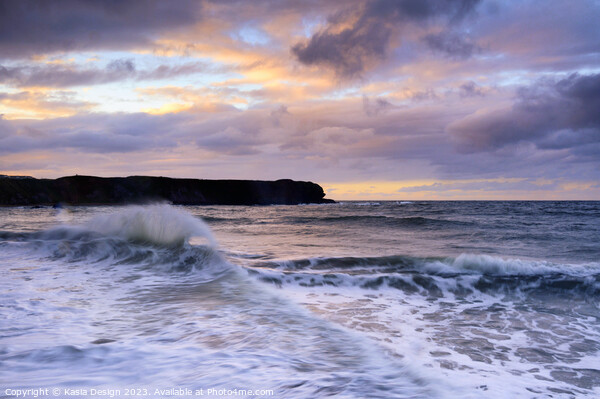Spring Tide Sunset at Eyemouth Picture Board by Kasia Design