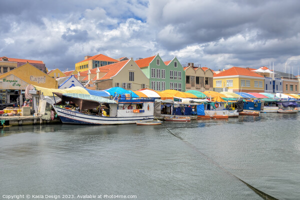 Picturesque Willemstad Floating Market Picture Board by Kasia Design