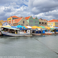 Buy canvas prints of Picturesque Willemstad Floating Market by Kasia Design