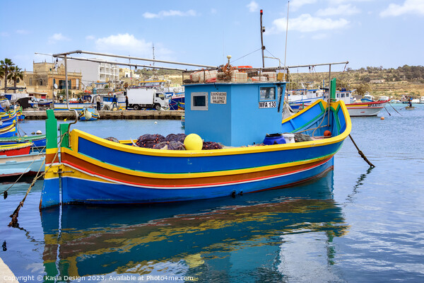 Traditional Fishing Boat in Marsaxlokk Picture Board by Kasia Design