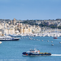 Buy canvas prints of Grand Harbour and Vittoriosa Yacht Marina by Kasia Design