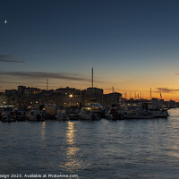 Buy canvas prints of Chania Yachting Harbour at Dusk by Kasia Design
