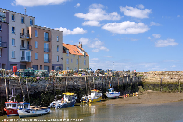 Colourful St Andrews Harbour Picture Board by Kasia Design