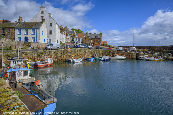 Charming Crail Harbour Picture Board by Kasia Design