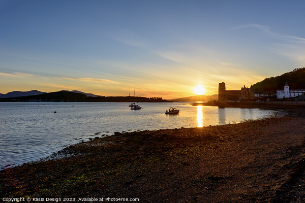 Sun Setting over Oban Bay Picture Board by Kasia Design