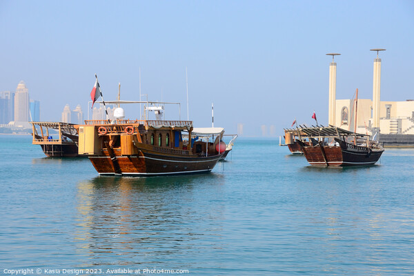 Traditional Dhows in Doha  Picture Board by Kasia Design