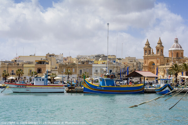 Vibrant Marsaxlokk Harbour, Malta Picture Board by Kasia Design