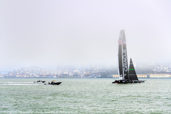 Oracle Team USA in San Francisco Bay Picture Board by Kasia Design