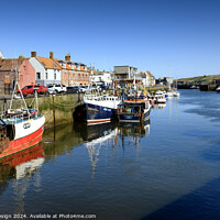 Buy canvas prints of Colourful Fishing Boats in Eyemouth by Kasia Design