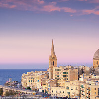 Buy canvas prints of Twilight Glow over Valletta by Kasia Design