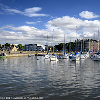 Buy canvas prints of Tranquil Fisherrow Harbour, Musselburgh by Kasia Design