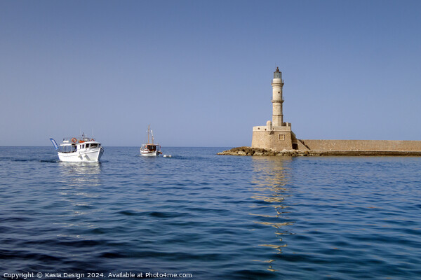 Chania Harbour Entrance Picture Board by Kasia Design