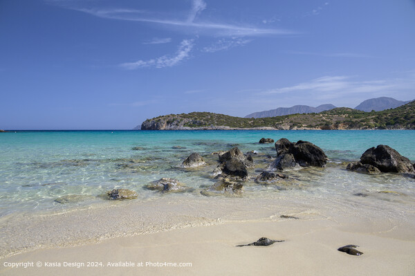 Turquoise Waters and Golden Sands, Crete Picture Board by Kasia Design
