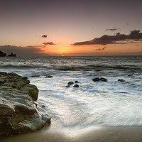 Buy canvas prints of Sunset on the Rocks on Playa La Arena by Kasia Design