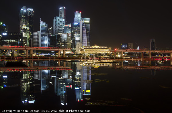 Glittering Singapore Skyline Picture Board by Kasia Design