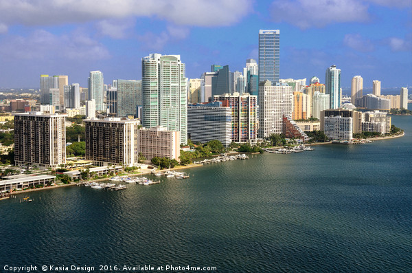 Aerial View of Miami Skyline, Florida, USA Picture Board by Kasia Design