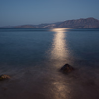 Buy canvas prints of Moonlit Mirabello Bay, Agios Nikolaos, Greece by Kasia Design