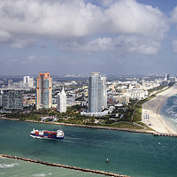 Buy canvas prints of Miami Beach Skyline, Florida by Kasia Design