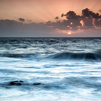 Buy canvas prints of Sunset Beach, La Arena, Tenerife by Kasia Design