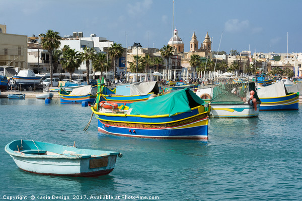 Traditional Fishing Boats in Marsaxlokk Picture Board by Kasia Design
