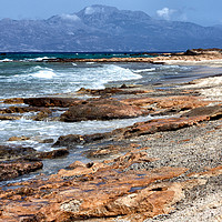 Buy canvas prints of Rugged Shoreline on Chrissi Island, Crete by Kasia Design