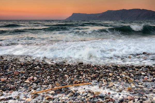 Dusk on Livadia Beach, Kissamos, Crete, Greece Picture Board by Kasia Design