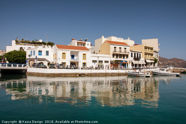 Mesmerizing Reflections in Agios Nikolaos Harbour Picture Board by Kasia Design