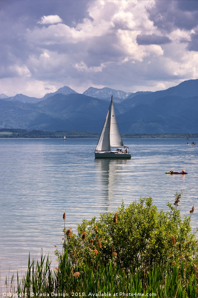 Yachting on Lake Chiem, Germany Picture Board by Kasia Design