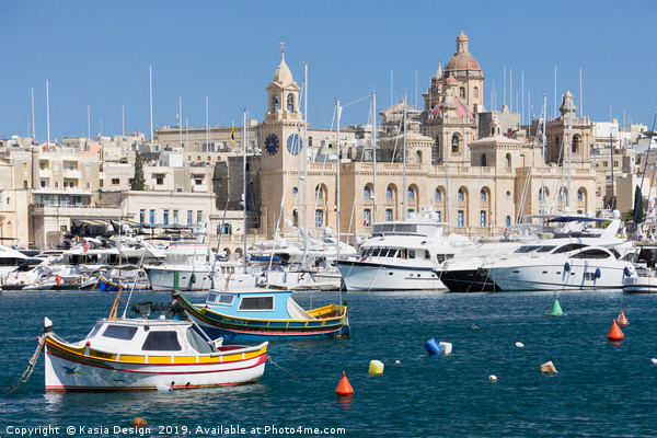 Vittoriosa Marina and Maltese Maritime Museum Picture Board by Kasia Design
