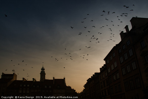 Dusk Old Town Market Place, Warsaw, Poland Picture Board by Kasia Design