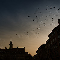 Buy canvas prints of Dusk Old Town Market Place, Warsaw, Poland by Kasia Design