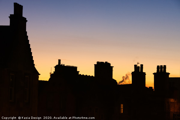Edinburgh Old Town: Rooftop Dusk  Picture Board by Kasia Design