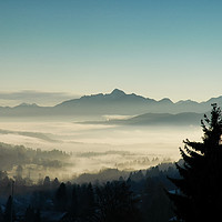 Buy canvas prints of Hazy Winter Morning in Bavaria by Kasia Design
