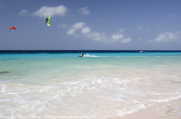 Bonaire: Kite Surfing, Atlantis Beach Picture Board by Kasia Design