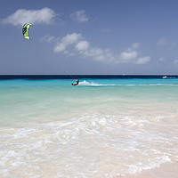 Buy canvas prints of Bonaire: Kite Surfing, Atlantis Beach by Kasia Design