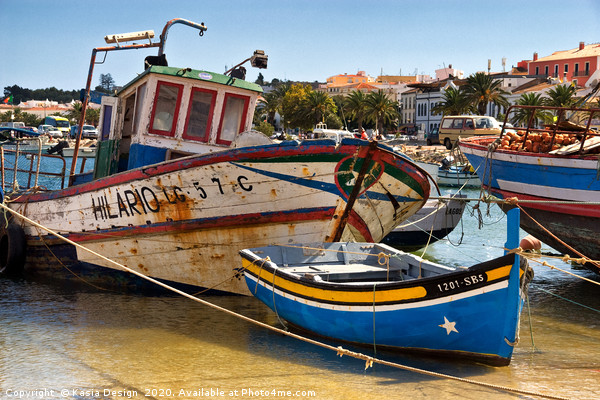 Colourful Fishing Boats in Lagos Harbour  Picture Board by Kasia Design