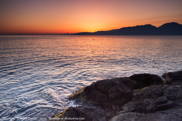 Crete Sunrise on the Rocks: Gulf of Mirabello Bay Picture Board by Kasia Design