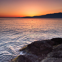 Buy canvas prints of Crete Sunrise on the Rocks: Gulf of Mirabello Bay by Kasia Design