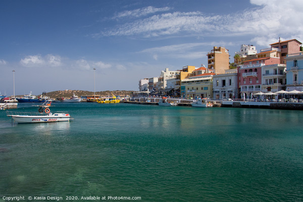 Agios Nikolaos Harbour, Isle of Crete, Greece Picture Board by Kasia Design