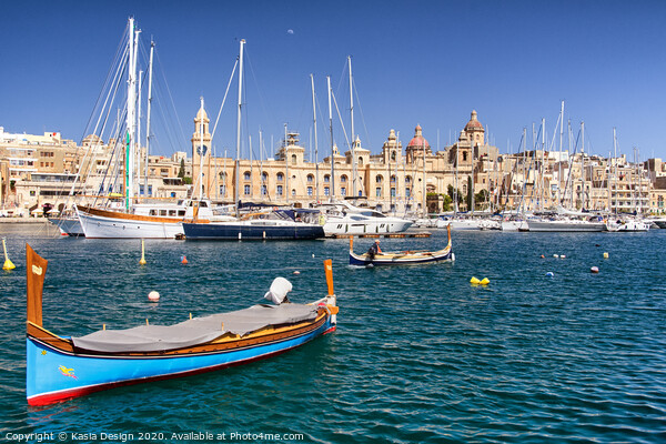 Malta: Traditional Fishing Boat in Vittoriosa Picture Board by Kasia Design