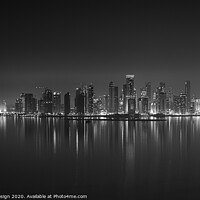 Buy canvas prints of Doha Skyline at Night from the Pearl by Kasia Design