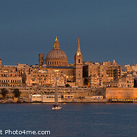Buy canvas prints of Malta: Valletta Skyline at Dusk by Kasia Design
