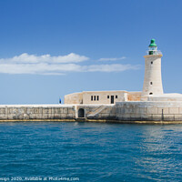Buy canvas prints of St. Elmo Lighthouse, Grand Harbour, Valletta by Kasia Design