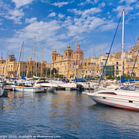 Buy canvas prints of Malta: Vittoriosa Yachts and History by Kasia Design