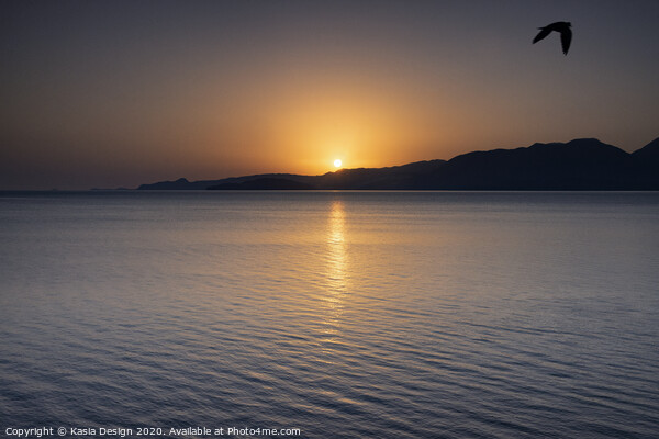 Sun Rising over Mirabello Bay Picture Board by Kasia Design