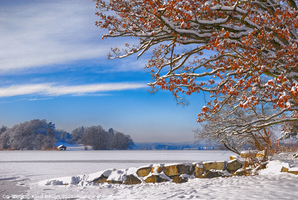 Frozen Lake Staffel, Bavaria, Germany Picture Board by Kasia Design
